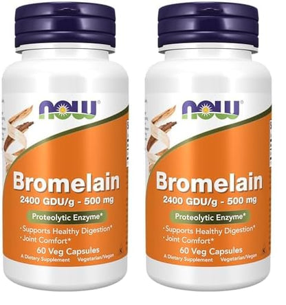 NOW Foods Supplements, Bromelain (Natural Proteolytic Enzyme) 2,400 GDU/g - 500 mg, Natural Proteolytic Enzyme*, 120 Veg Capsules Nirvana Guru