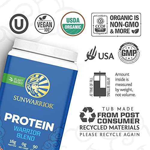 Organic Plant Based Protein Powder | Vegan Organic Protein Powder Vanilla Flavored with BCAA Amino Acids & Hemp Seed Pea Blend | Non-GMO Soy Dairy Filler & Gluten Free (Vanilla, 32 Servings) - Nirvana Guru