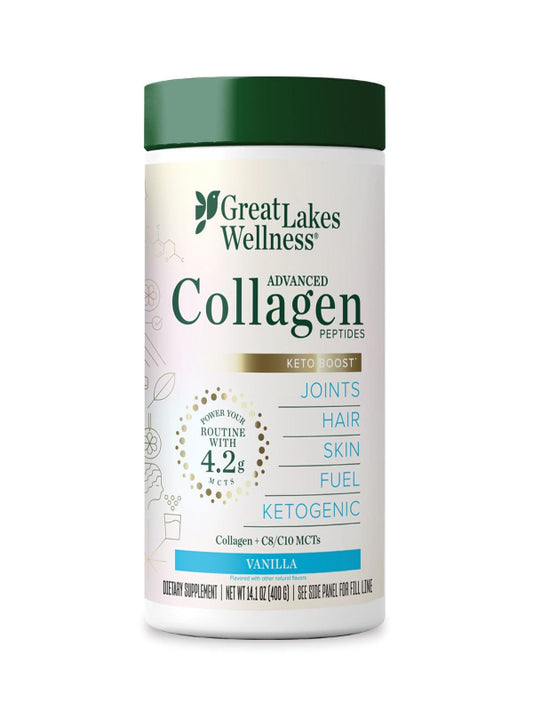 Great Lakes Wellness Collagen Peptides Powder for Skin, Hair, Nails, Joints & Digestion - Unflavored - Quick Dissolve Hydrolyzed, Non-GMO, Keto, Kosher - 16oz