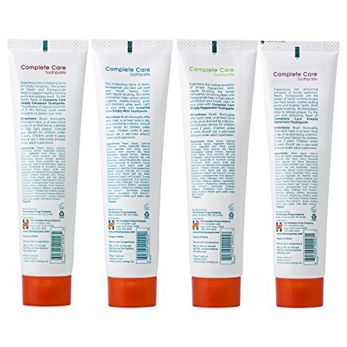 Himalaya Botanique Complete Care Toothpaste, Variety Pack - Fluoride Free Toothpaste for Clean Teeth & Fresh Breath - Vegan, Gluten Free, No Artificial Flavors, 5.29 oz (Pack of 4) - Nirvana Guru