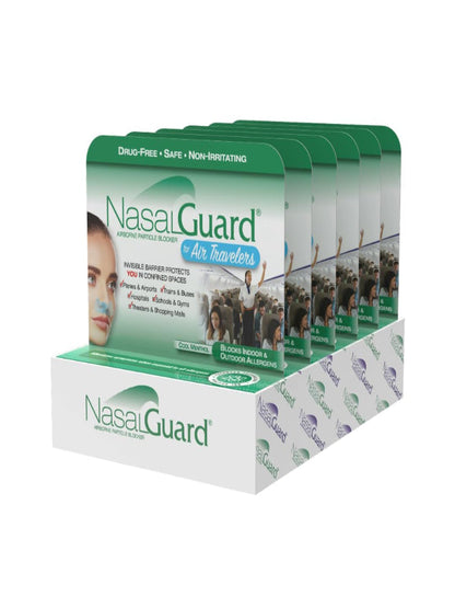 Airborne Particle Blocker Nasal Gel for Air Travelers - Drug-Free, Non-irritating, Non-drowsy, Airplane Travel Approved - Over 150 Applications Per Tube (Mixed, 3g, Pack of 6) Nirvana Guru