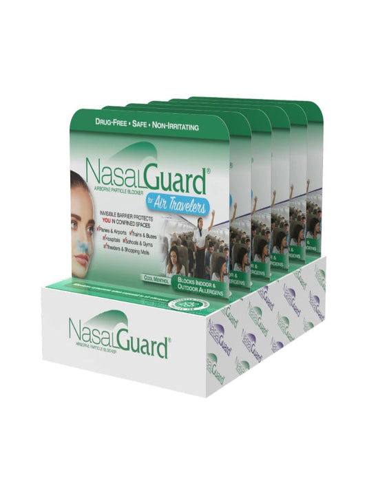Airborne Particle Blocker Nasal Gel for Air Travelers - Drug-Free, Non-irritating, Non-drowsy, Airplane Travel Approved - Over 150 Applications Per Tube (Mixed, 3g, Pack of 6) Nirvana Guru