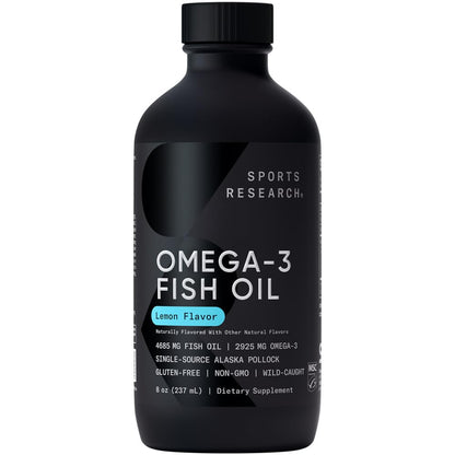 Sports Research Total Omega-3 Fish Oil from Wild Sockeye Salmon, Alaska Pollock, Antarctic Krill, Astaxanthin + Phospholipids & Wax Esters for Absorption | 960mg of EPA & DHA - Fresh Lemon Scent (120 - Nirvana Guru