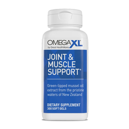 OmegaXL Joint Support Supplement - Natural Muscle Support, Green Lipped Mussel Oil, Soft Gel Pills, Drug-Free, 120 Count Nirvana Guru