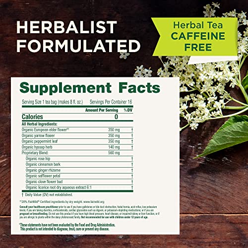 Traditional Medicinals Tea, Herbal Cold Care Seasonal Tea with Elderflower Spice, 16 Tea Bags - Nirvana Guru