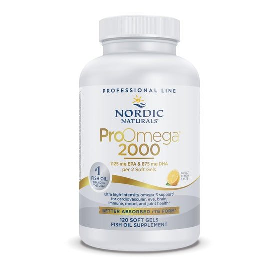 Nordic Naturals ProOmega 2000, Lemon Flavor - 120 Soft Gels - 2150 mg Omega-3 - Ultra High-Potency Fish Oil - EPA & DHA - Promotes Brain, Eye, Heart, & Immune Health - Non-GMO - 60 Servings - Nirvana Guru