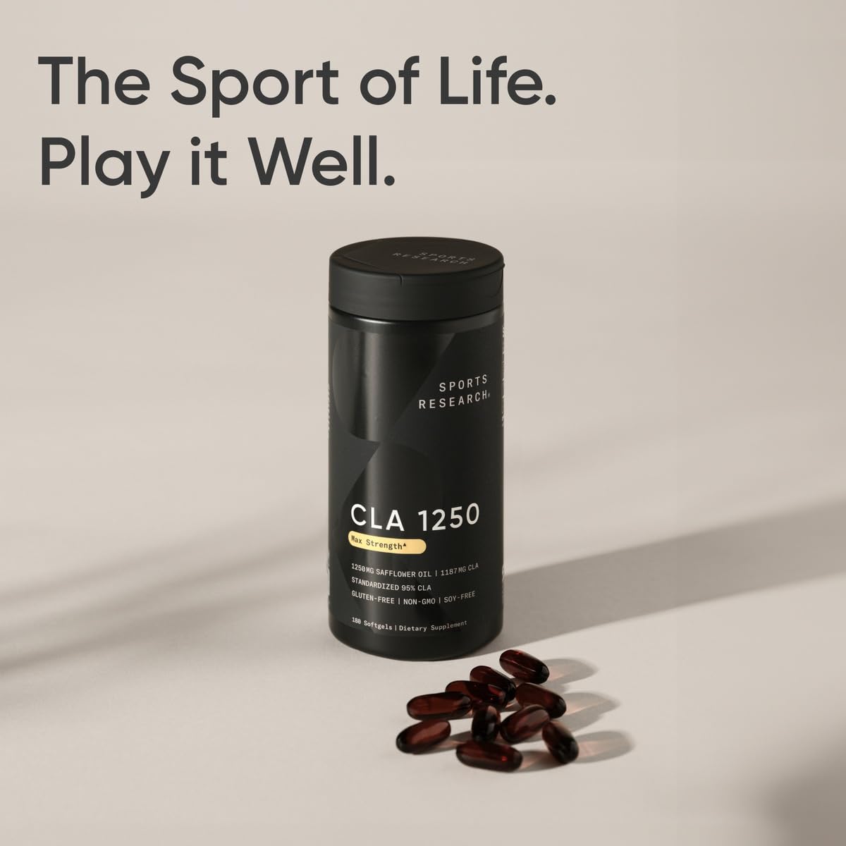 Sports Research CLA - 1250mg with Active Conjugated Linoleic Acid for Men and Women | Non-GMO, Soy & Gluten Free - 95% (180 Softgels)… - Nirvana Guru