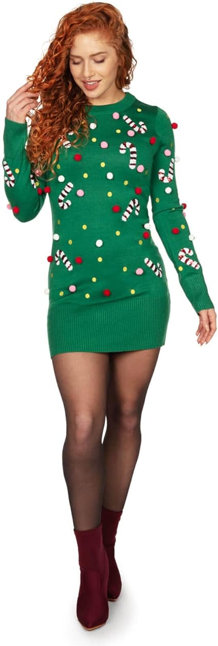 Women's Gaudy Garland Sweater Dress nirvanaguru