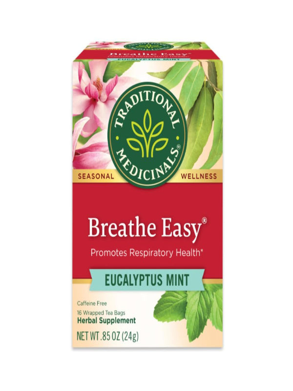Traditional Medicinals - Breathe Easy Seasonal Tea - Promotes Respiratory Health - 16 Tea Bags - Nirvana Guru