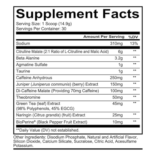 REDCON1 Total War Pre Workout Powder, Blue Lemonade - Beta Alanine + Citrulline Malate Keto Friendly Preworkout for Men & Women with 320mg of Caffeine - Fast Acting (30 Servings) Nirvana Guru