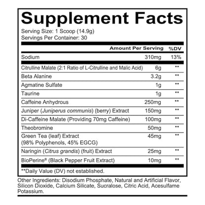 REDCON1 Total War Pre Workout Powder, Blue Lemonade - Beta Alanine + Citrulline Malate Keto Friendly Preworkout for Men & Women with 320mg of Caffeine - Fast Acting (30 Servings) Nirvana Guru