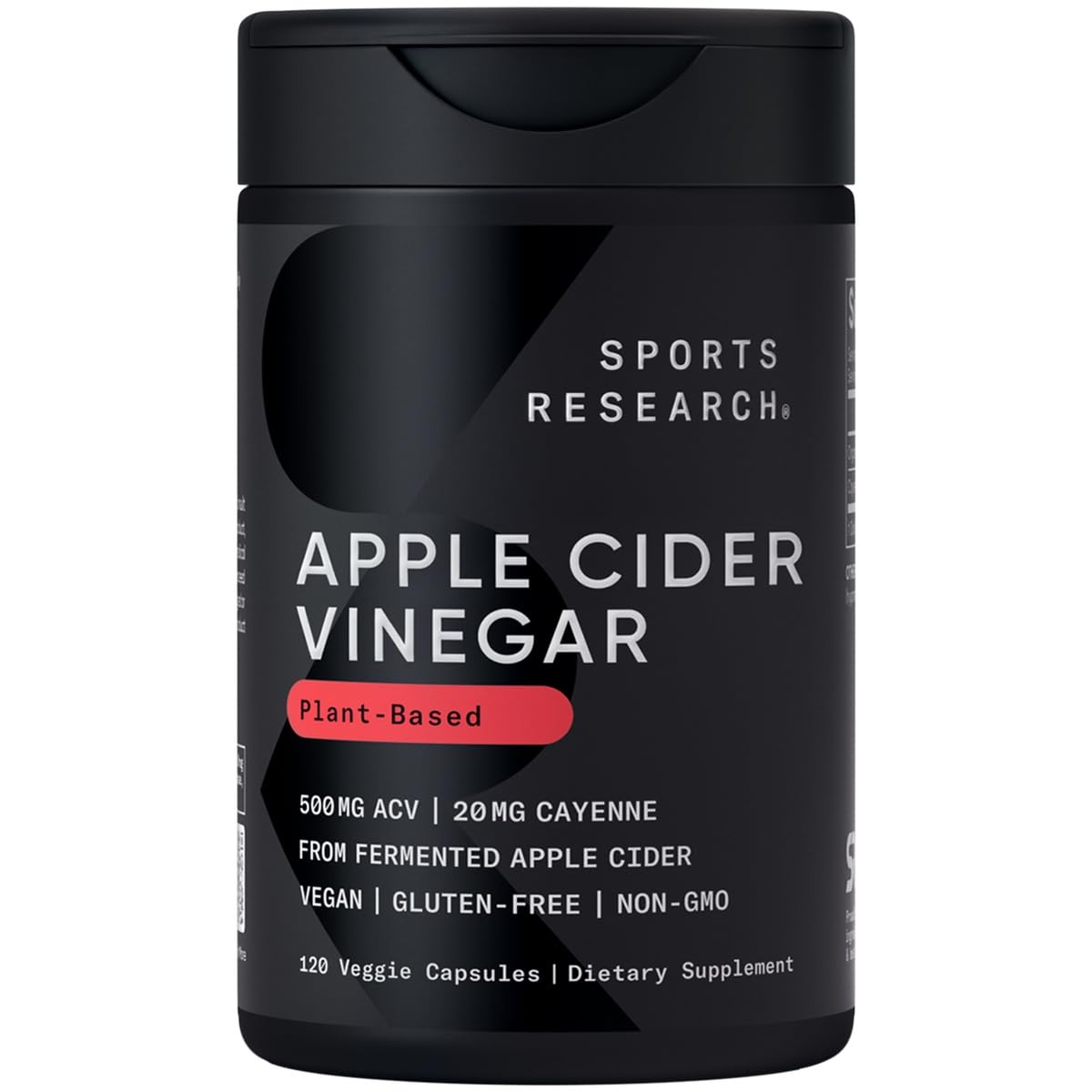 Sports Research Apple Cider Vinegar with Cayenne Pepper | Made from Organic Fermented Apple Cider - Non-GMO Project Verified & Vegan Certified (120 Veggie Capsules) - Nirvana Guru