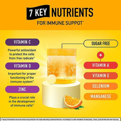 Generic Immune Support Vitamin c chewable Tablets Tablets - Boost Your Health with Airborne effervescent Tablets Zesty Orange Very Berry 36CT Each Combo 2PK Nirvana Guru