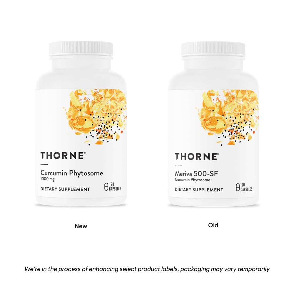THORNE Curcumin Phytosome 1000 mg (Meriva) - Clinically Studied, High Absorption - Supports Health in Joints, Muscles, GI Tract, Liver, and Brain* - 120 Capsules - 60 Servings - Nirvana Guru