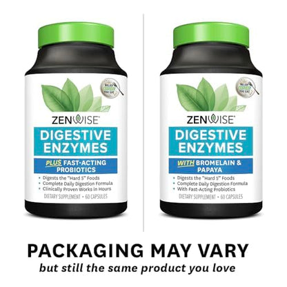 Zenwise Health Digestive Enzymes and Bromelain for Gut Health - Probiotic Multi Enzymes with Prebiotics and Probiotics for Women and Men for Digestive Health and Bloating Relief for Digestion - 45 CT Nirvana Guru