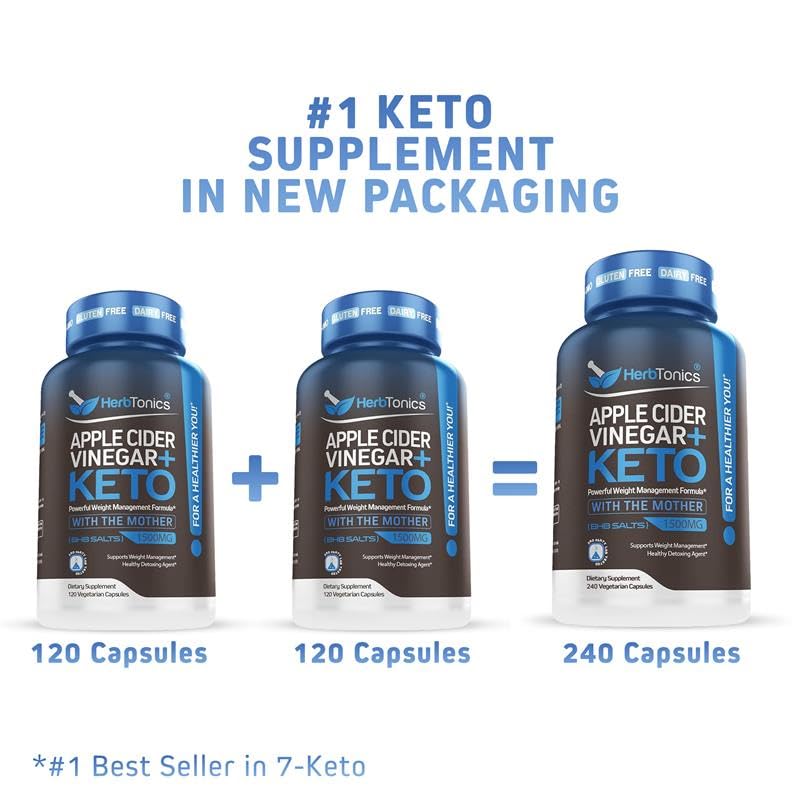 Herbtonics GLP-1 Support Supplement – Apple Cider Vinegar Capsules & Keto BHB | Keto Diet Pills for Women & Men | Supports Appetite & Metabolic Function | 60 Keto ACV Capsules - Nirvana Guru