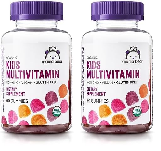Amazon Brand - Mama Bear Organic Kids Multivitamin, 60 Gummies, 1 Month Supply (Packaging May Vary), Berry, Cherry & Orange Nirvana Guru