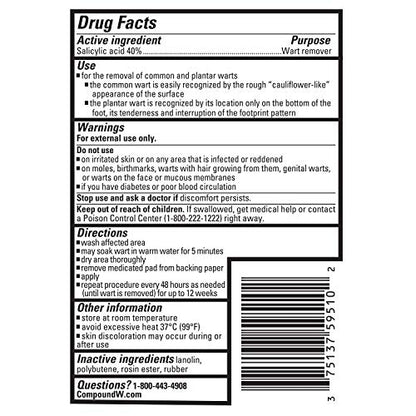 Compound W Wart Remover Maximum Strength One Step Pads, 14 Medicated Pads