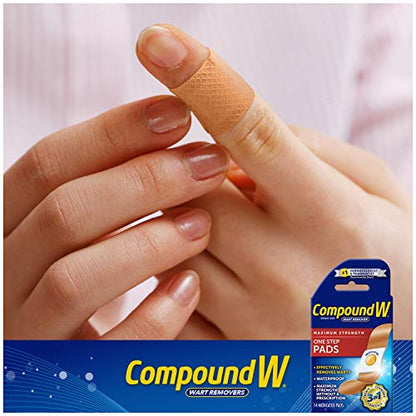 Compound W Wart Remover Maximum Strength One Step Pads, 14 Medicated Pads