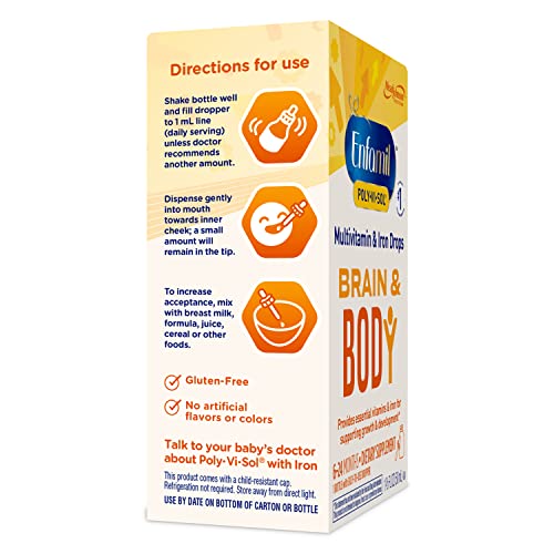 Enfamil Poly-Vi-Sol with Iron Liquid Multivitamin Drops, Supports Growth & Development*, 50mL Bottle - Nirvana Guru
