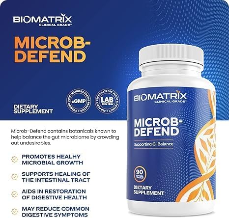 BioMatrix Oil Blend of Thyme, Oregano, Clove, Digestive Supplement for Men and Women, GI Repair Softgels | Microb-Defend (90 Capsules) Nirvana Guru