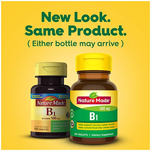 Nature Made Vitamin B1 100 mg, Dietary Supplement for Energy Metabolism Support, 100 Tablets, 100 Day Supply - Nirvana Guru