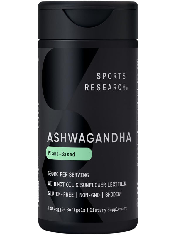 Sports Research® Ashwagandha Softgels with Coconut MCT Oil - Natural Adaptogen Made with Shoden® Ashwa for Relaxation, Calm & Sleep Support - Gluten Free & Vegan Friendly - 60 Count - Nirvana Guru