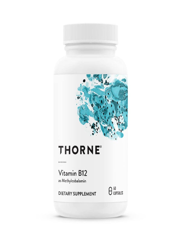 THORNE Vitamin B12 - as Methylcobalamin - Supports Heart & Nerve Health, Blood Cell Function, Healthy Sleep & Methylation* - Gluten, Dairy & Soy-Free - 60 Capsules - Nirvana Guru
