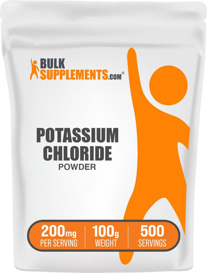 BulkSupplements.com Potassium Chloride Powder - Salt Substitute, Potassium Salt - Gluten Free, 200mg per Serving, 1kg (2.2 lbs) (Pack of 1) Nirvana Guru