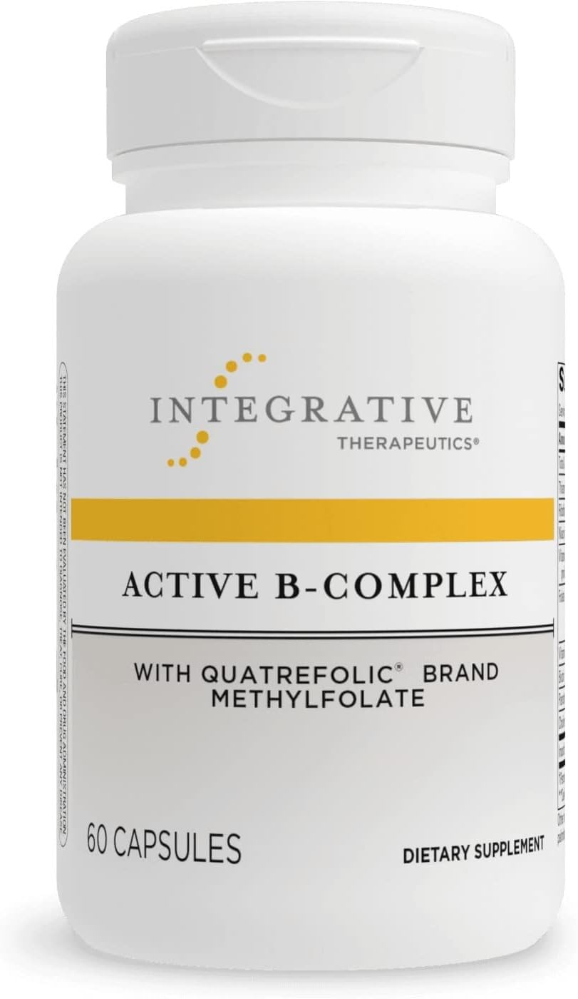 Integrative Therapeutics Active B-Complex - Energy Metabolism Support* - B-Complex Vitamin Supplement with 8 B-Vitamins, Vitamin B12, Folate, Choline - 60 Capsules - Nirvana Guru