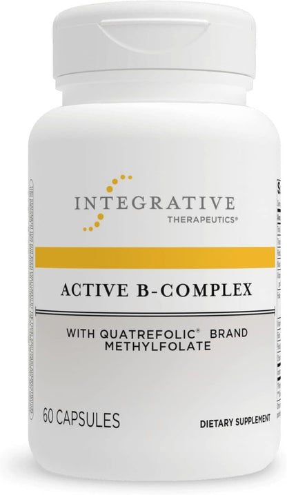Integrative Therapeutics Active B-Complex - Energy Metabolism Support* - B-Complex Vitamin Supplement with 8 B-Vitamins, Vitamin B12, Folate, Choline - 60 Capsules - Nirvana Guru