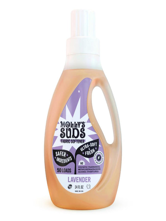 Molly’s Suds Fabric Softener Liquid for Sensitive Skin | Vinegar-Powered, Infused with Essential Oils | Fights Static, Reduces Wrinkles, Deodorizes | Peppermint, 50 Loads Nirvana Guru