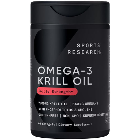 Sports Research® Omega-3 Krill Oil 500mg - Pure Antarctic Superba Krill with Phospholipids, Choline & Astaxanthin - MSC Certified Sustainable, Non-GMO & Gluten Free - 120 Mini-Gels - Nirvana Guru