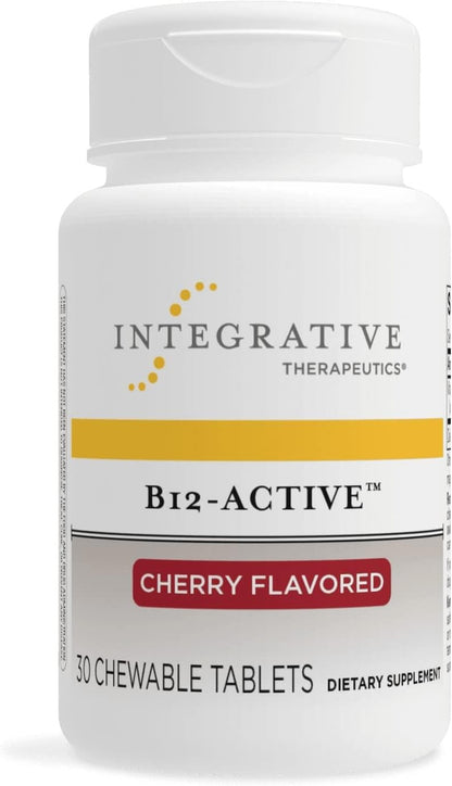 Integrative Therapeutics B-12 Active, Vitamin B12, Supports Nerve Function*, Cherry Flavored, 30 Chewable Tablets - 2 Pack - Nirvana Guru