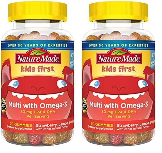 Nature Made Multivitamin + Omega-3, Dietary Supplement for Daily Nutritional Support, 140 Gummy Vitamins and Minerals, 70 Day Supply (Pack of 1) - Nirvana Guru