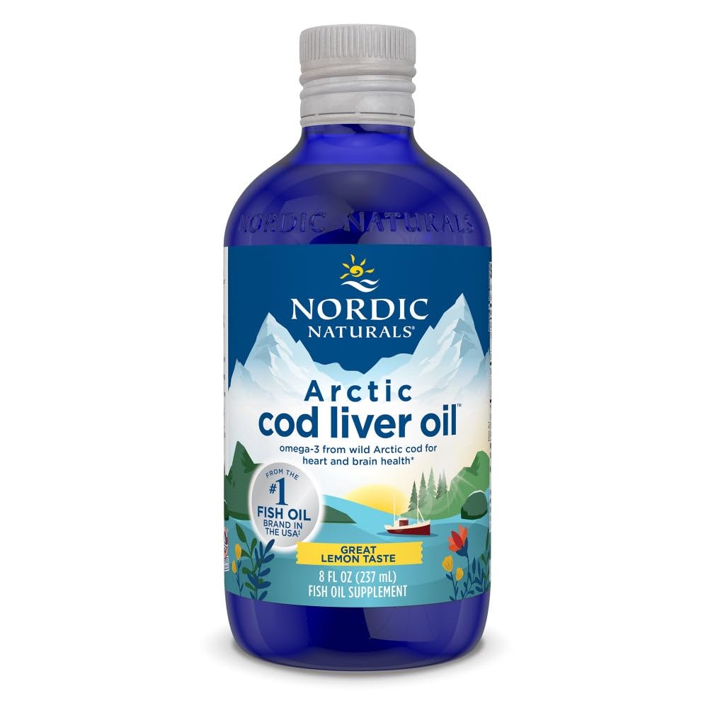 Nordic Naturals Arctic Cod Liver Oil, Orange - 16 oz - 1060 mg Total Omega-3s with EPA & DHA - Heart & Brain Health, Healthy Immunity, Overall Wellness - Non-GMO - 96 Servings - Nirvana Guru