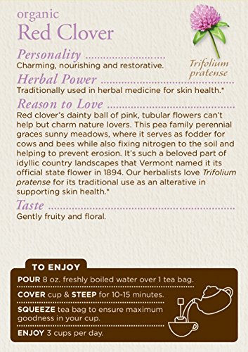 Traditional Medicinals Organic Red Clover, Caffeine Free, 16 Wrapped Tea Bags, 1.13 oz (32 g) - Nirvana Guru