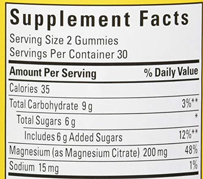 Nature Made High Absorption Magnesium Citrate 200 mg per serving, Magnesium Supplement for Muscle, Nerve, Bone and Heart Support, 60 Magnesium Gummies, 30 Day Supply - Nirvana Guru