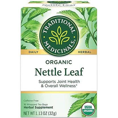 Traditional Medicinals Organic Nettle Leaf Herbal Tea, Supports Joint Health & Overall Wellness, (Pack of 1) - 16 Tea Bags - Nirvana Guru