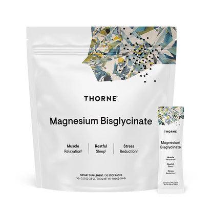 THORNE - Magnesium Bisglycinate - Powdered Magnesium Formula - Support Restful Sleep, Muscle Relaxation, Heart Health, and Metabolism* - NSF Certified for Sport - 60 Servings - 6.5 Oz Jar - Nirvana Guru