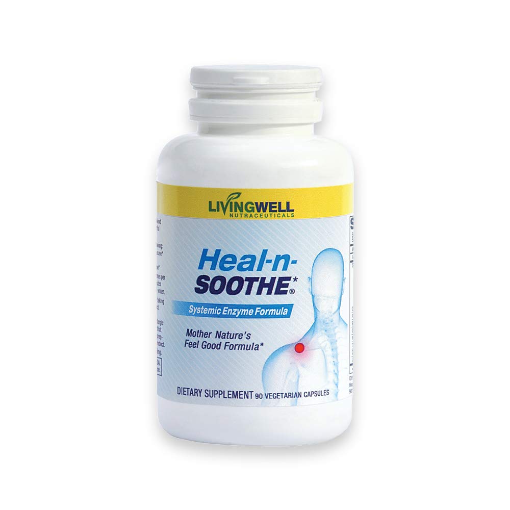 HEAL-N-SOOTHE Proteolytic Enzymes - Natural Joint Support Supplement - Unique Blend of Bromelain, Papain, Boswellia, and Turmeric - 90 Count Nirvana Guru