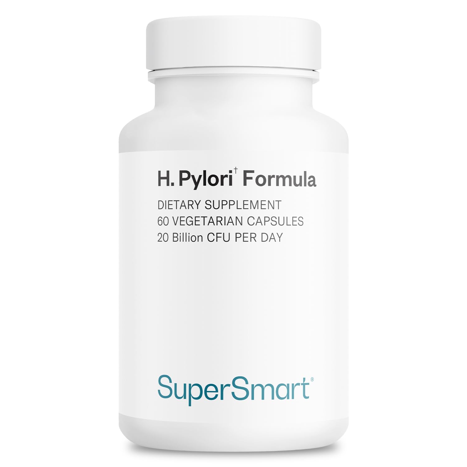 Supersmart H. Pylori Formula 20 Billion CFU per Day (High Potency) - Patented Pylopass Probiotic Lactobacillus Reuteri DSM 17648 Supplement | Non-GMO & Gluten Free - 60 Vegetarian Capsules Nirvana Guru