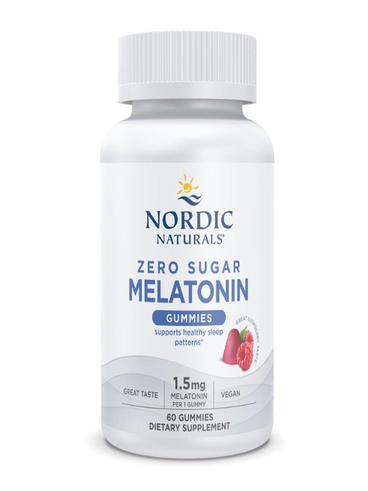 Nordic Naturals Zero Sugar Melatonin Gummies, Raspberry - 120 Gummies - 1.5 mg Melatonin - Great Taste - Restful Sleep, Antioxidant Support - Non-GMO, Vegan - 120 Servings - Nirvana Guru
