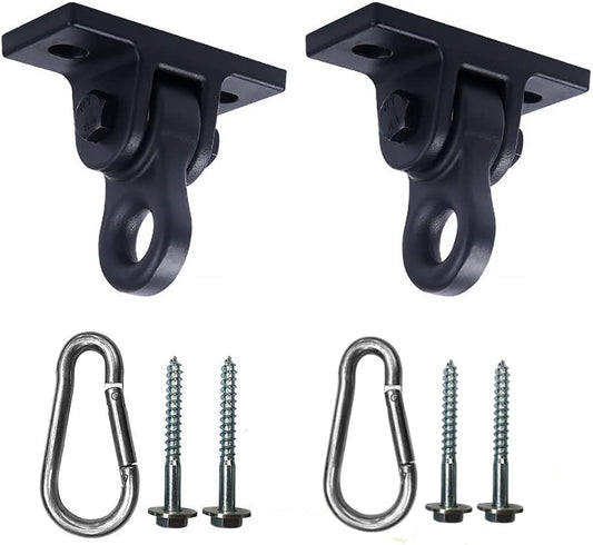 Heavy Duty Black Swing Hangers Screws Bolts Included Over 5000 lb Capacity Playground Porch Yoga Seat Trapeze Wooden Sets Indoor Outdoor 2 Pack Nirvana Guru