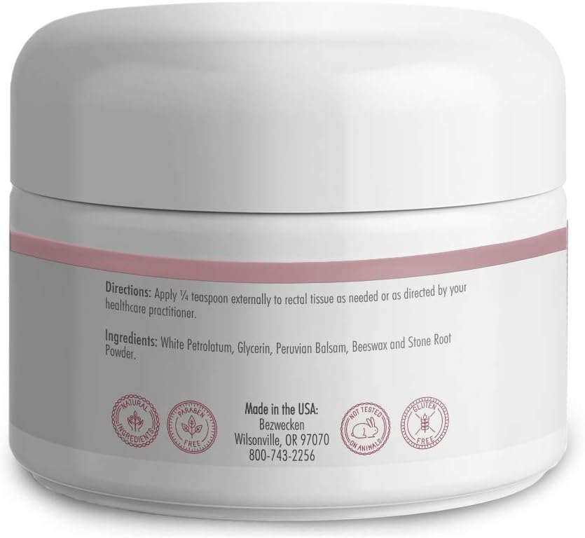 Bezwecken - HemStad - 2oz Crème - Professionally Formulated Hemorrhoid Relief - Safe, Natural, Paraben Free - 30 Day Supply Nirvana Guru
