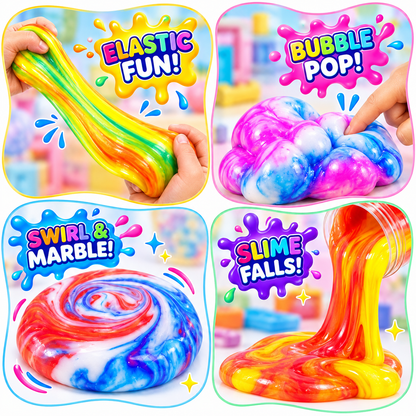 Galaxy Slime 4 Pack - 60ml Each - Non-Sticky Slime - Stress Relief Toy