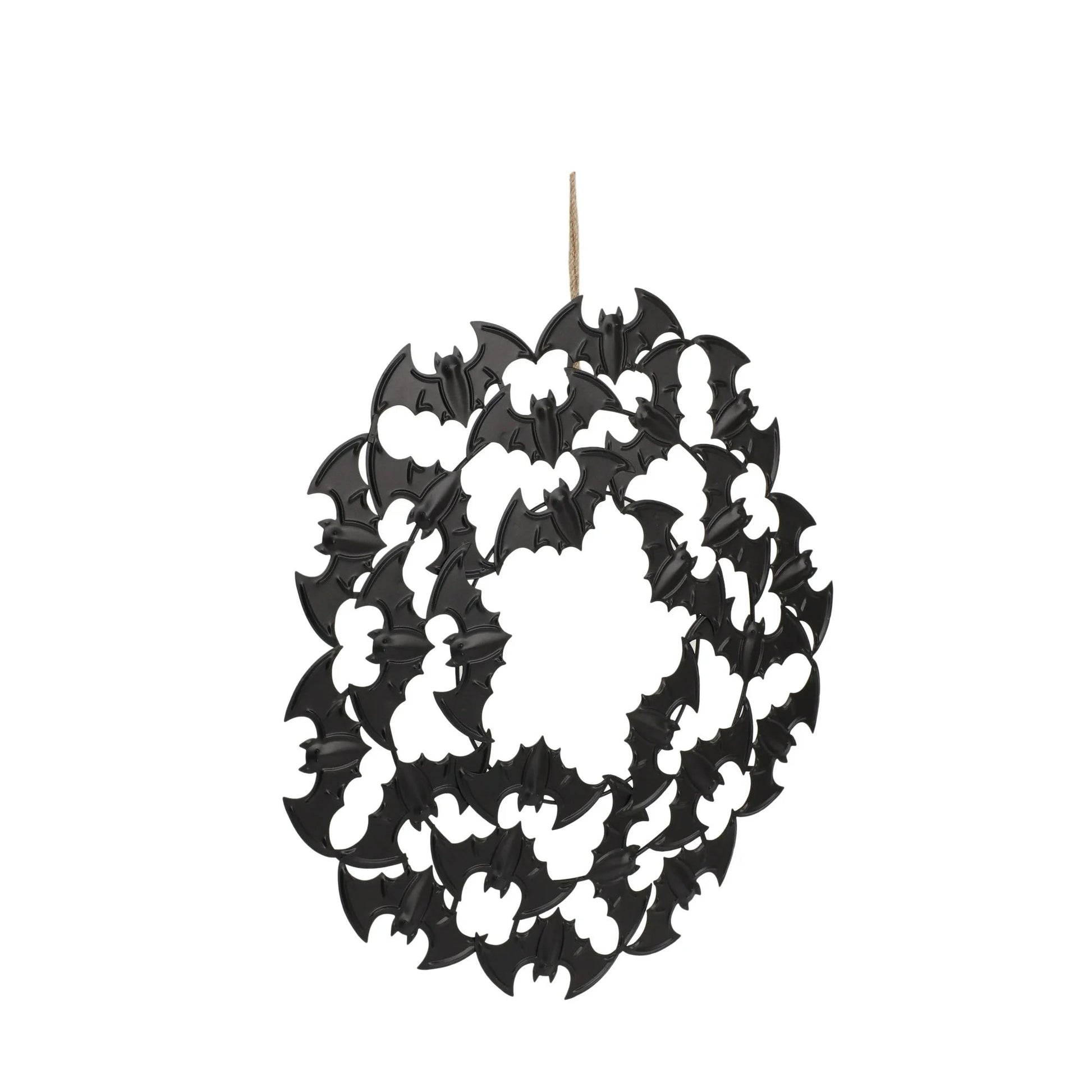 Way to Celebrate 21.50-Inch Black Metal Bat Wreath Décor – Halloween Decoration nirvanaguru