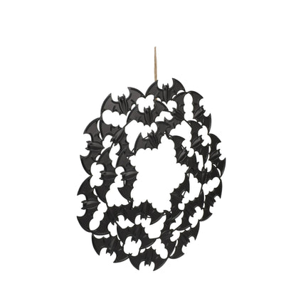 Way to Celebrate 21.50-Inch Black Metal Bat Wreath Décor – Halloween Decoration nirvanaguru