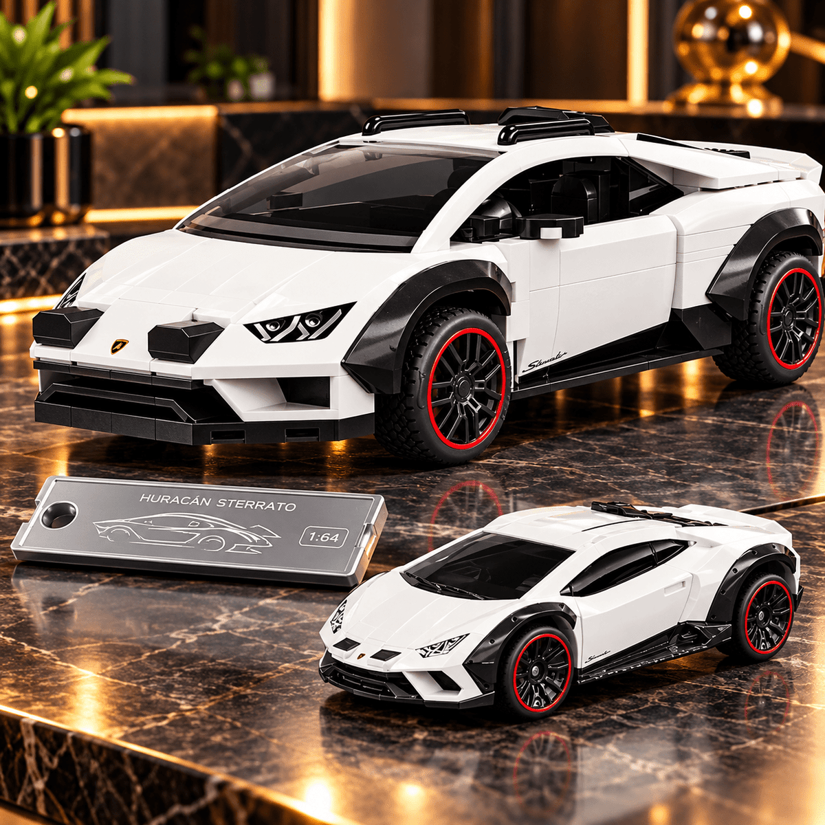 Mattel Brick Shop Hot Wheels Lamborghini Huracán Sterrato Building Toy Kit, 268 Pieces, Collector Set