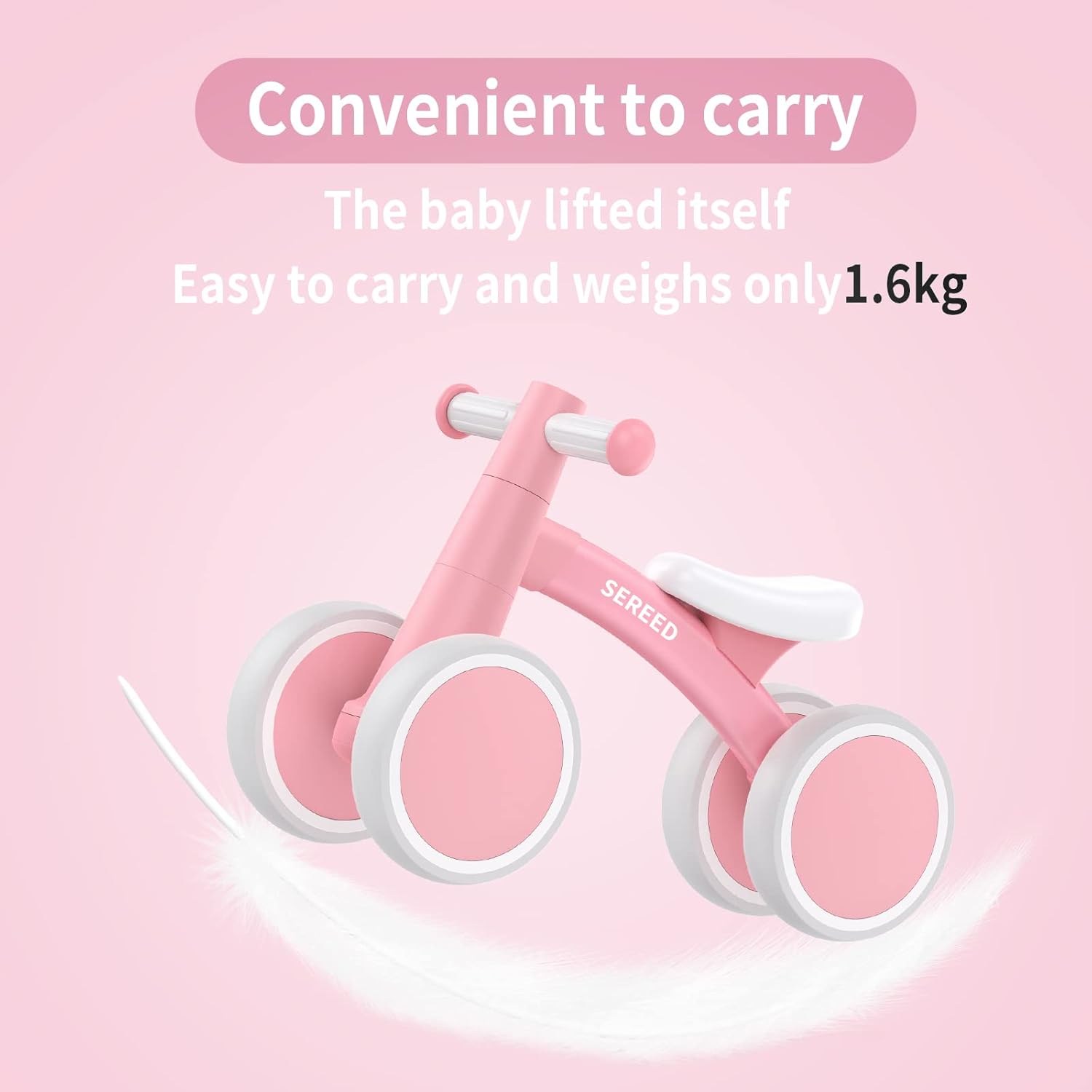 SEREED Baby Balance Bike for 1 Year Old Boys Girls 12-24 Month Toddler Balance Bike, 4 Wheels Toddler First Bike, First Birthday Gifts Nirvana Guru